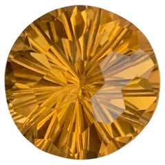 La citrine jaune naturelle non sertie de 10 carats découpée au laser du Brésil pour la bijouterie