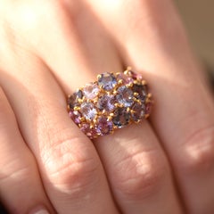D&amp;A Bague cocktail en or jaune 14 carats avec spinelle violette naturelle de 10 carats
