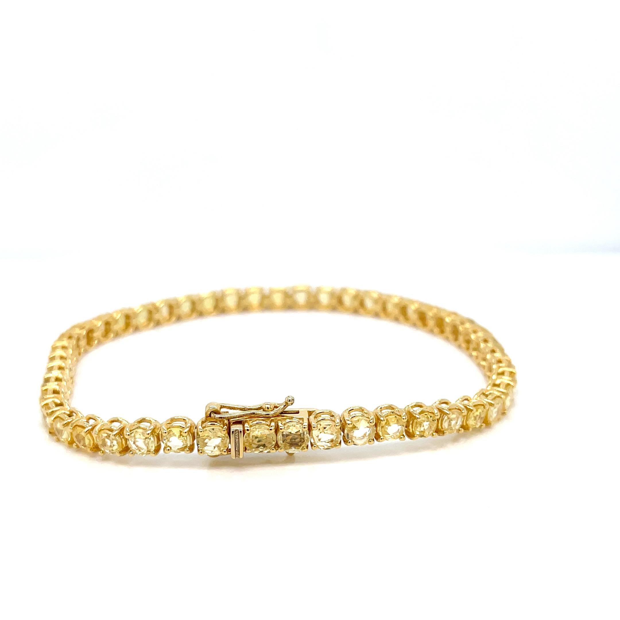 Bracciale tennis in oro con zaffiro giallo naturale da 9 carati 1