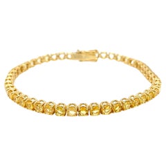 Bracelet tennis en or et saphir jaune naturel de 10 carats