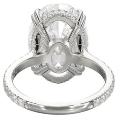 10 Karat Oval Anweisung Brilliant Weiß / F Farbe VS 14K Weißgold Diamantring