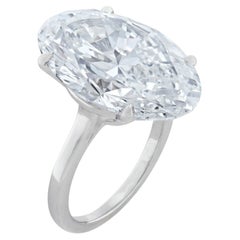 10 Carat Oval Statement Brilliant White VS 14K White Gold Iconic  Diamond Ring