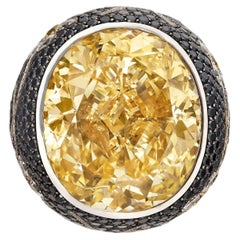 10 Carat Oval Statement Fancy Yellow 14K Gold Sunlit Royal Radiance Heirloom