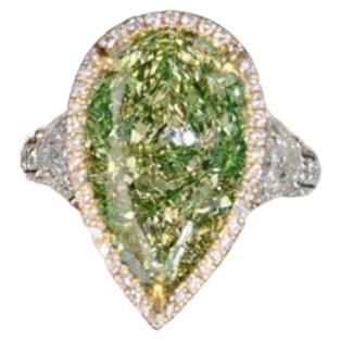 Bague de fiançailles 10 carats diamant taille poire certifié GIA FBGY SI1 en vente