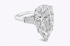 10 Carat Pear Diamond Ring Brilliant White 18K Gold Collector’s Grade Grandeur