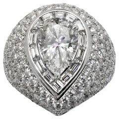 10 Carat Pear Shape Diamond Engagement Ring Certified G VS2
