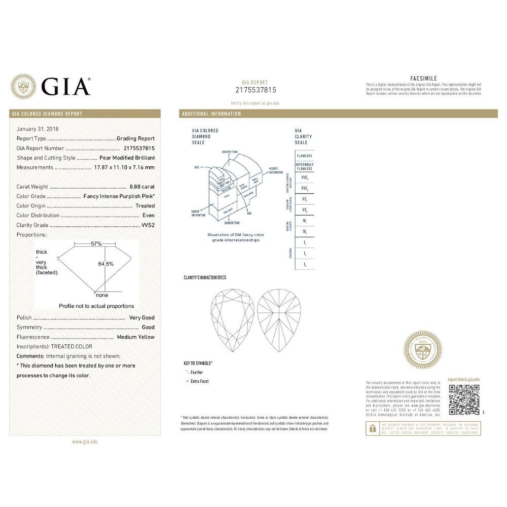 10 Karat birnenförmiger Diamant-Verlobungsring GIA zertifiziert FIPP VVS2 im Zustand „Neu“ im Angebot in New York, NY