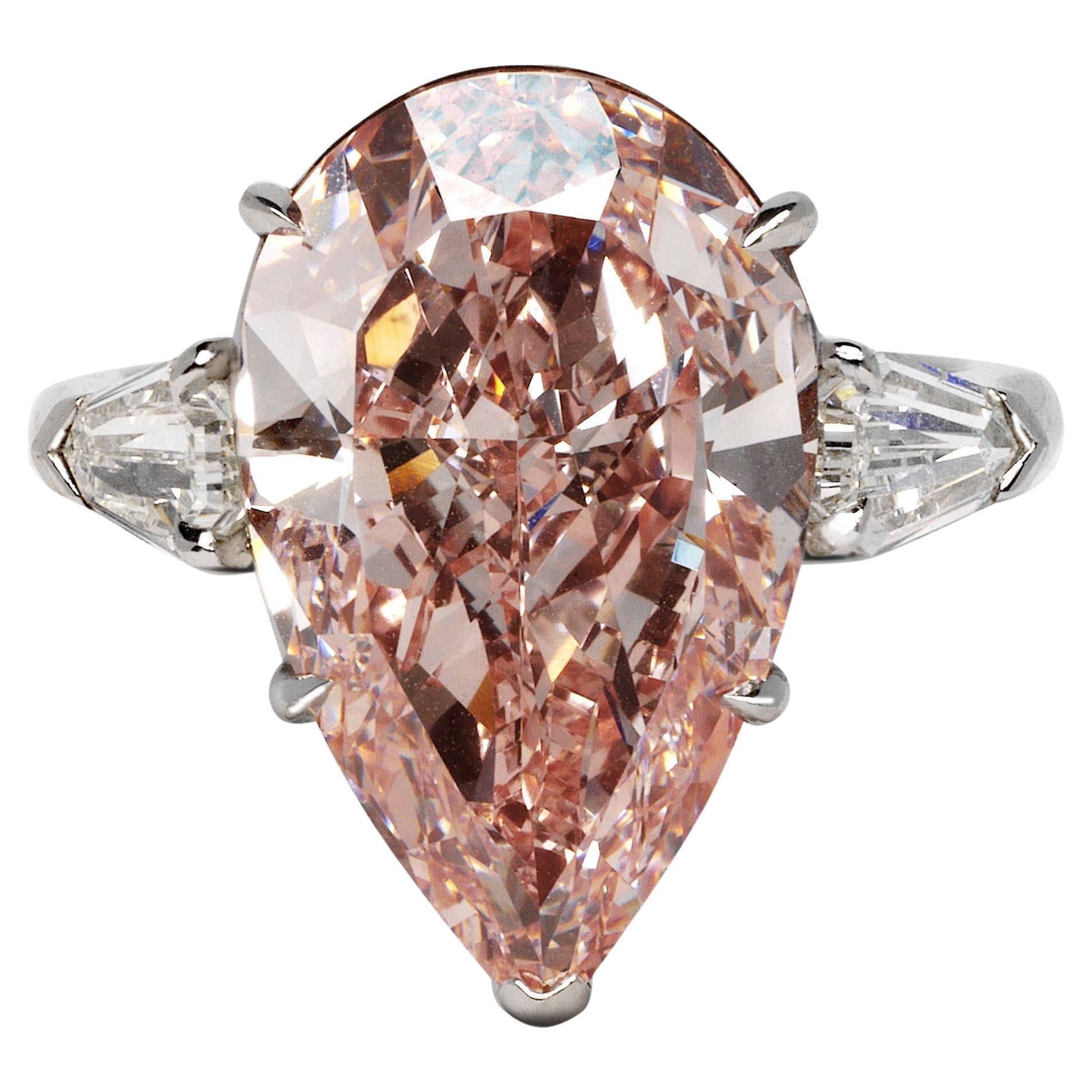 10 Carat Pear Shape Diamond Engagement Ring GIA Certified FIPP VVS2
