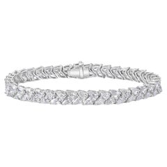 10 Carat Pear Shape White Diamond Bracelet