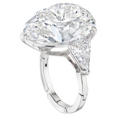 10 Carat Pear Statement Brilliant White / D color FL/IF 14K White Gold