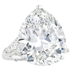 10 Carat Pear Statement Brilliant White / D color FL/IF 14K White Gold