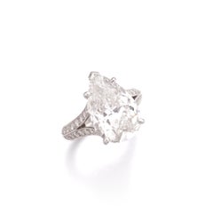 10 Carat Pear Statement Brilliant White / F color VVS 14K Diamond Ring