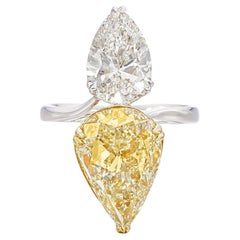 10 Carat Pear Statement Fancy Yellow 14K Gold Sunlit Royal Radiance Signature