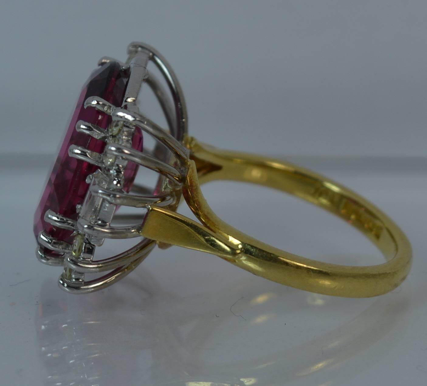 Women's 10 Carat Pink Tourmaline and VS Diamond 18 Carat Gold Cluster Ring