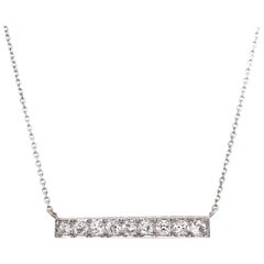 1.0 Carat Platinum Diamond Bar Necklace