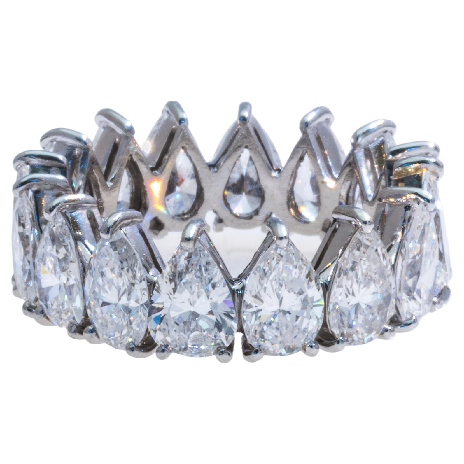 8 Carat Platinum Natural Diamond Full Eternity Band Ring  For Sale