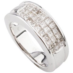 1.5 Carat Princess Diamond Plaque Band Ring in White Gold