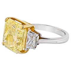 10 Carat Radiant Diamond Ring Fancy Yellow 14K Gold Colour-Collector’s Treasure