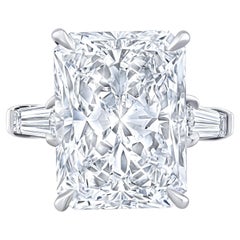 10 Carat Radiant Statement Brilliant White SI 14K White Gold Diamond Ring