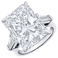 10 Carat Radiant Statement Brilliant White SI 14K White Gold Diamond Ring