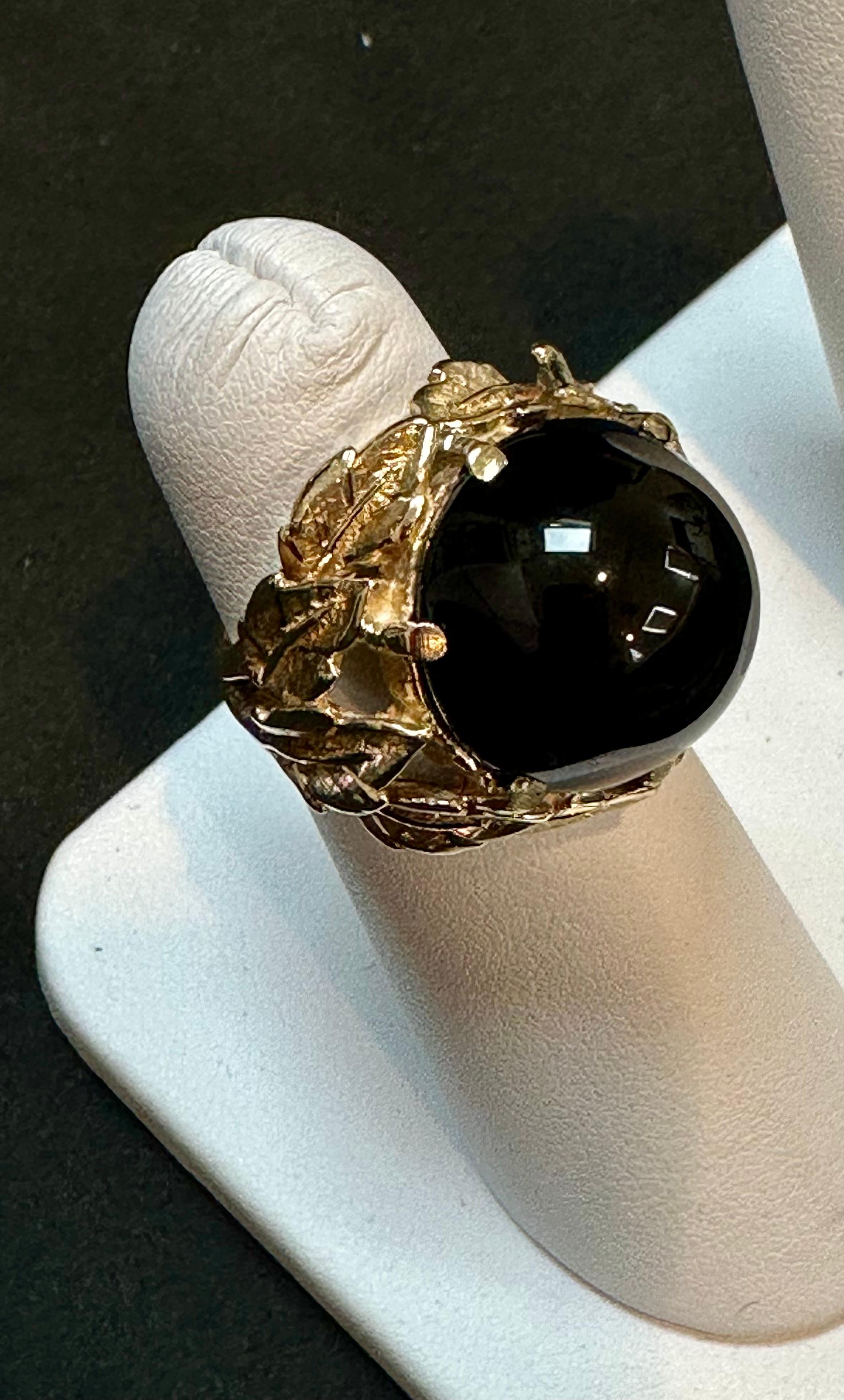 round black onyx ring