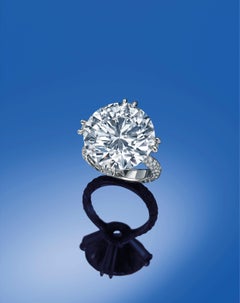 10 Carat Round Brilliant Statement Brilliant White SI 14K White Gold