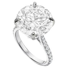 10 Carat Round Brilliant Statement Brilliant White SI 14K White Gold