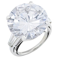 10 Carat Round Brilliant Statement Brilliant White VVS 14K White Diamond Ring