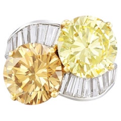 10 Carat Round Brilliant Statement Champagne 14K Gold Collector’s Grade Grandeur