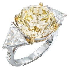 10 Carat Round Brilliant Statement Fancy Yellow 14K Gold Sunlit Royal Radiance