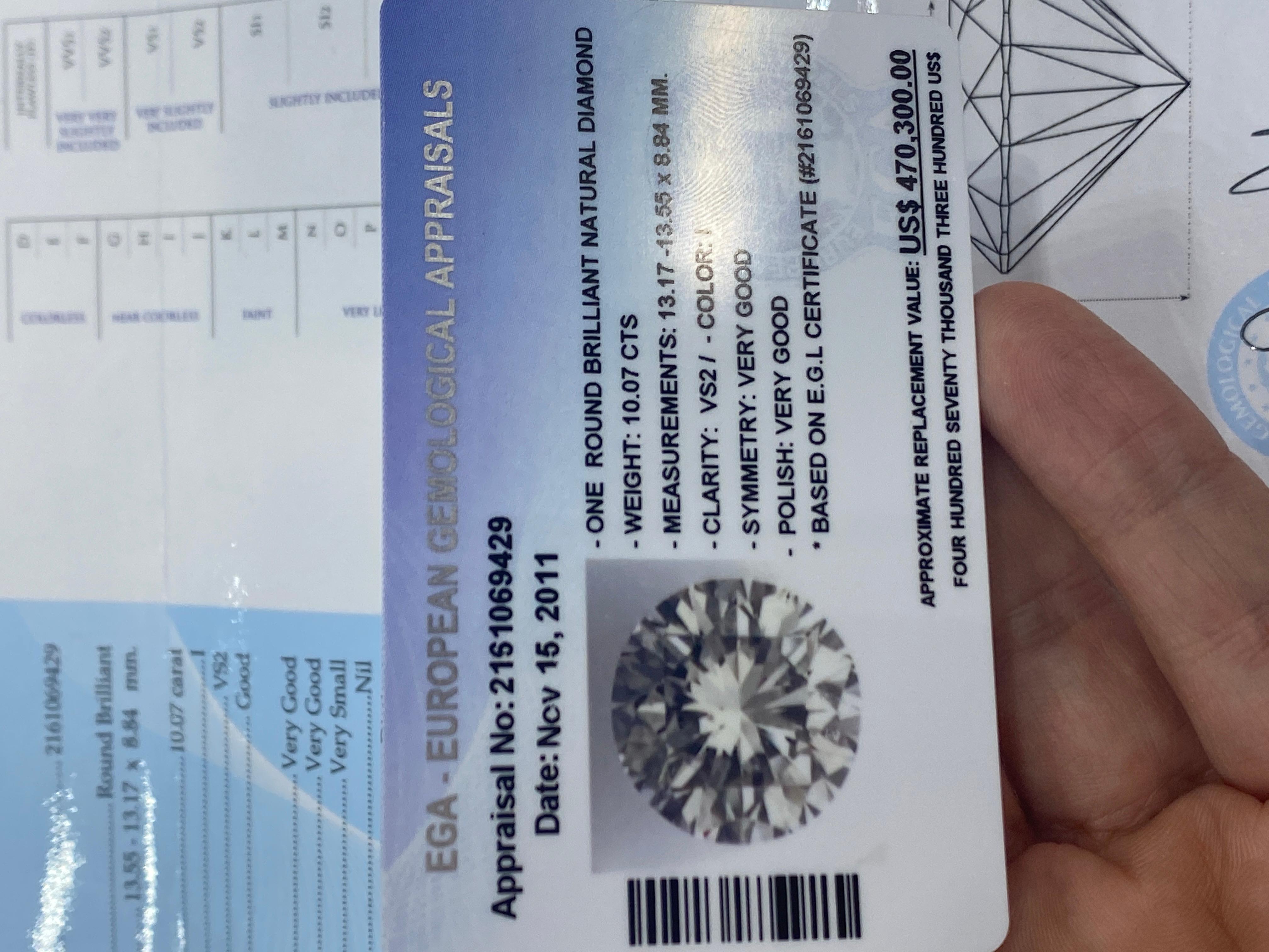 10 Karat Rundschliff-Diamant-Verlobungsring zertifiziert I VS2 im Angebot 2