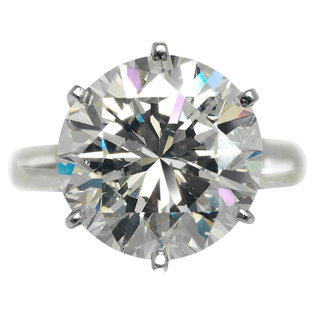 10 Carat Round Cut Diamond Engagement Ring Certified I VS2