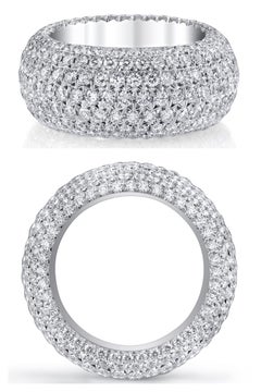 10 Carat Round Cut Diamond Eternity Band 950 Platinum Ring