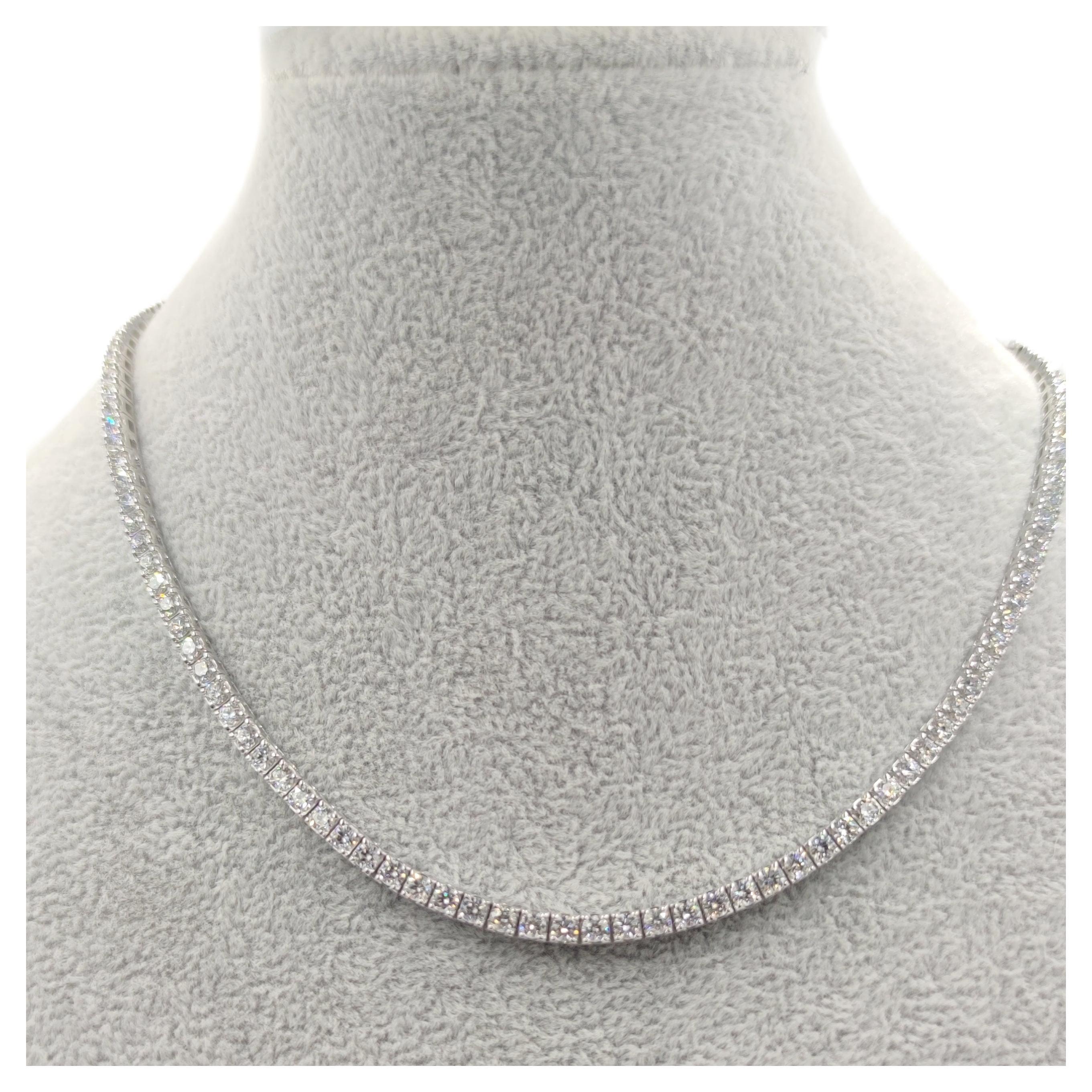 10 Carat Round Diamond 16 Inches Tennis Necklace