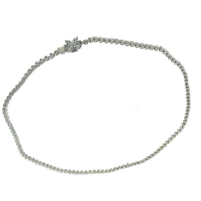Ideal Diamond Tennis Necklace For Sale at 1stDibs