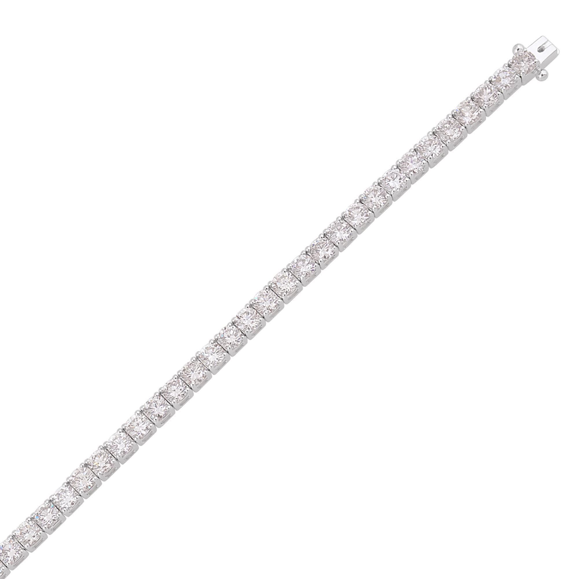 Modern 10 Carat SI/H Round Brilliant Cut Diamond Tennis Bracelet 18 Karat White Gold For Sale