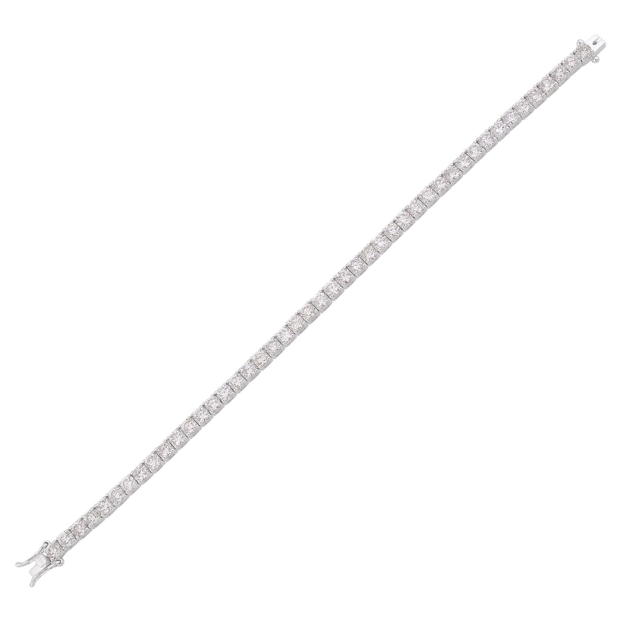 10 Carat SI/H Round Brilliant Cut Diamond Tennis Bracelet en or blanc 18 carats
