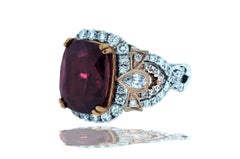 10 Carat Spinel and Diamond Rose and White Gold Cocktail Ring