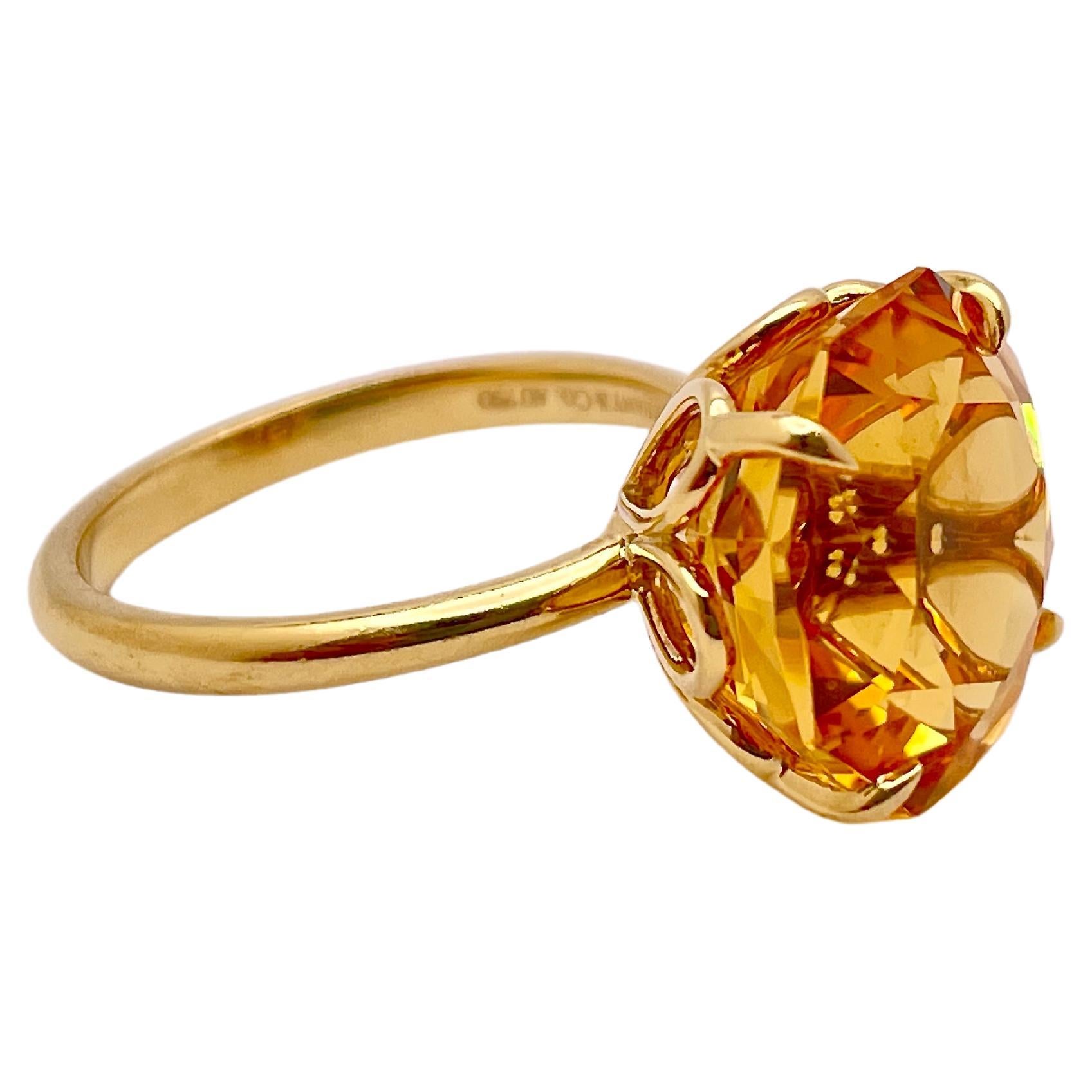 10 Carat Tiffany & Co. Elsa Peretti, bague de fiançailles en or jaune 18 carats et citrine