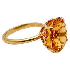 10 Carat Tiffany and Co. Elsa Peretti Citrine 18K Yellow Gold Engagement Ring