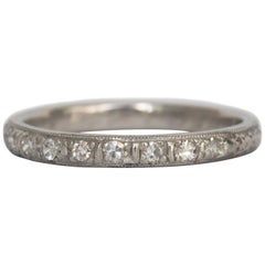 Antique .10 Carat Total Weight Diamond Platinum Wedding Band