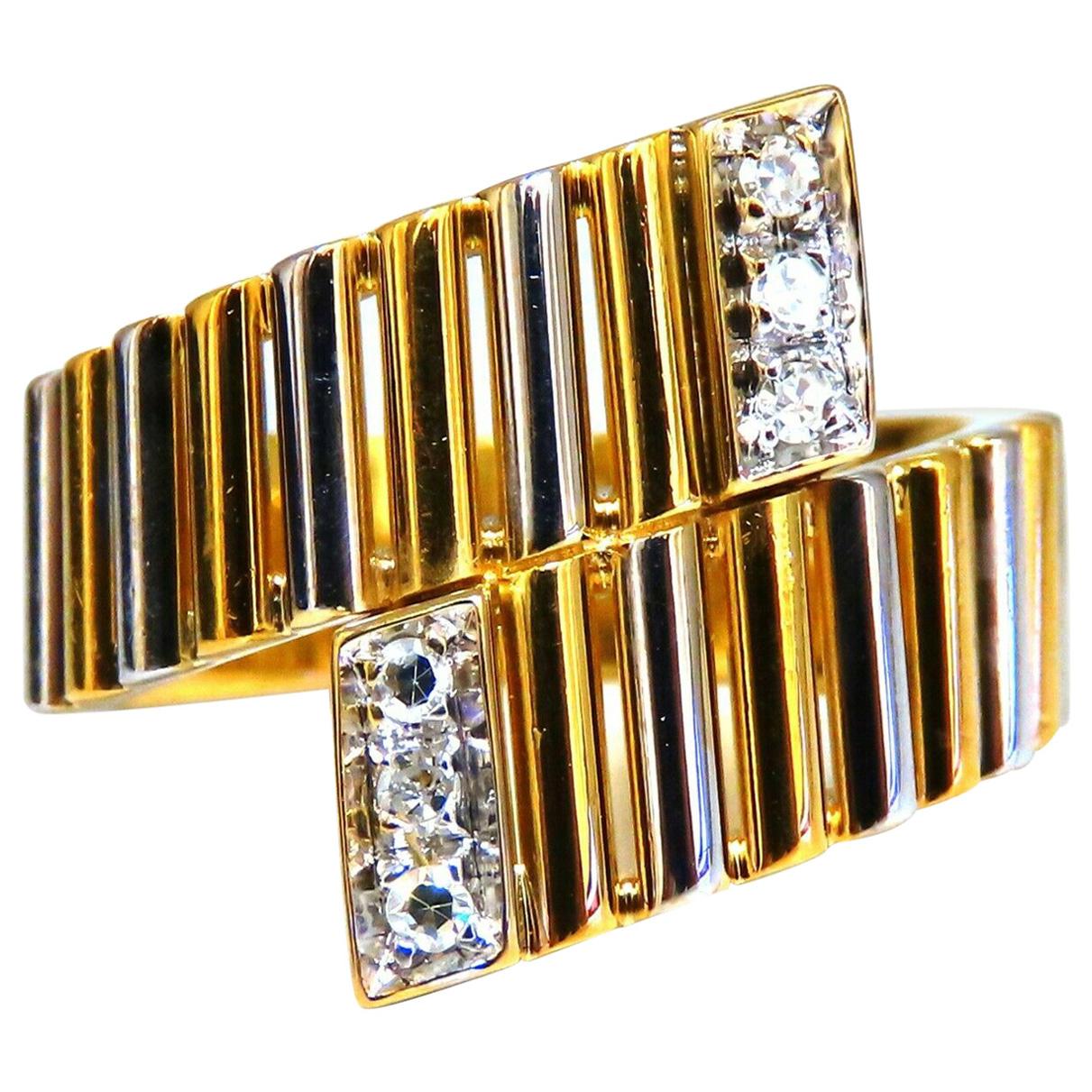 .10 Carat Tubular Round Cut Diamond Ring 18 Karat H/vs2 For Sale