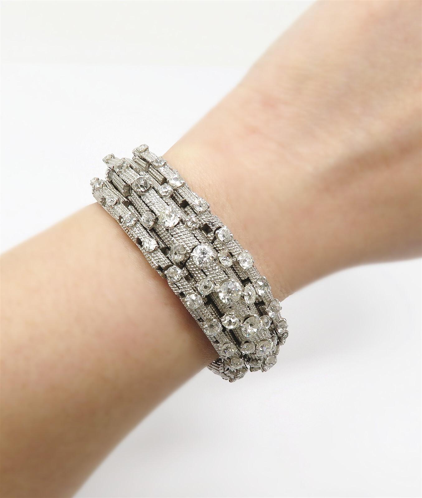Art Deco 10 Carat Vintage David Webb Diamond Bracelet For Sale