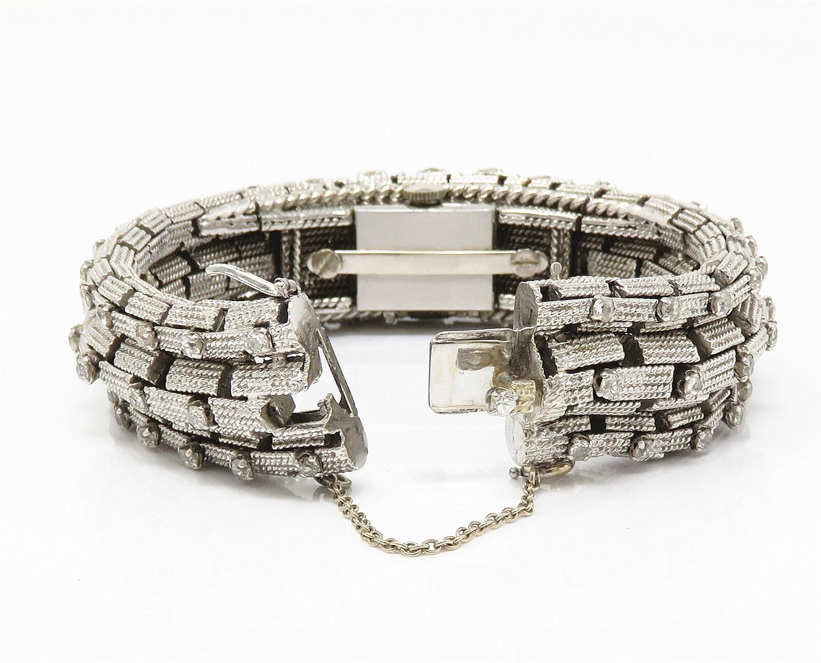 Old European Cut 10 Carat Vintage David Webb Diamond Bracelet For Sale