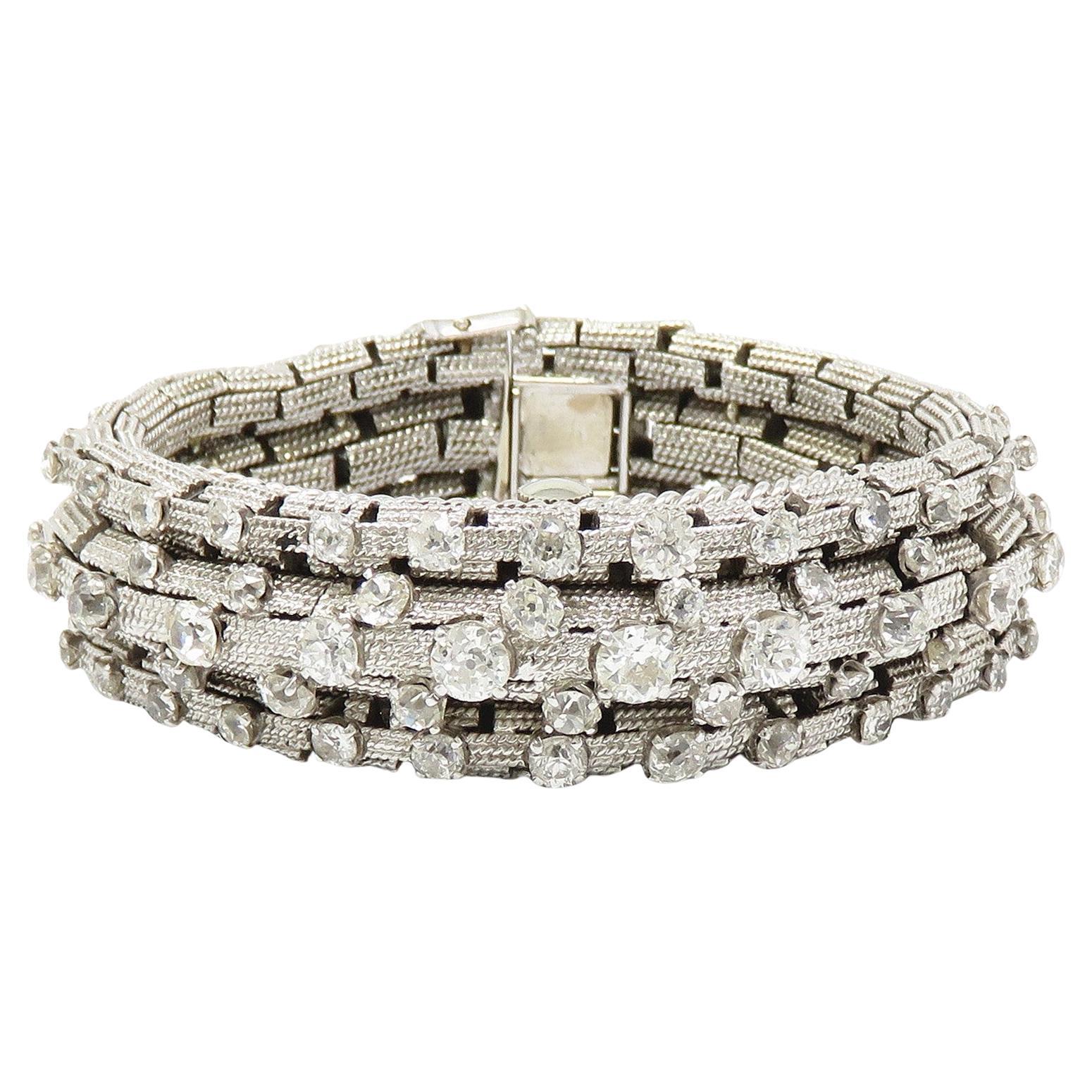 10 Carat Vintage David Webb Diamond Bracelet For Sale