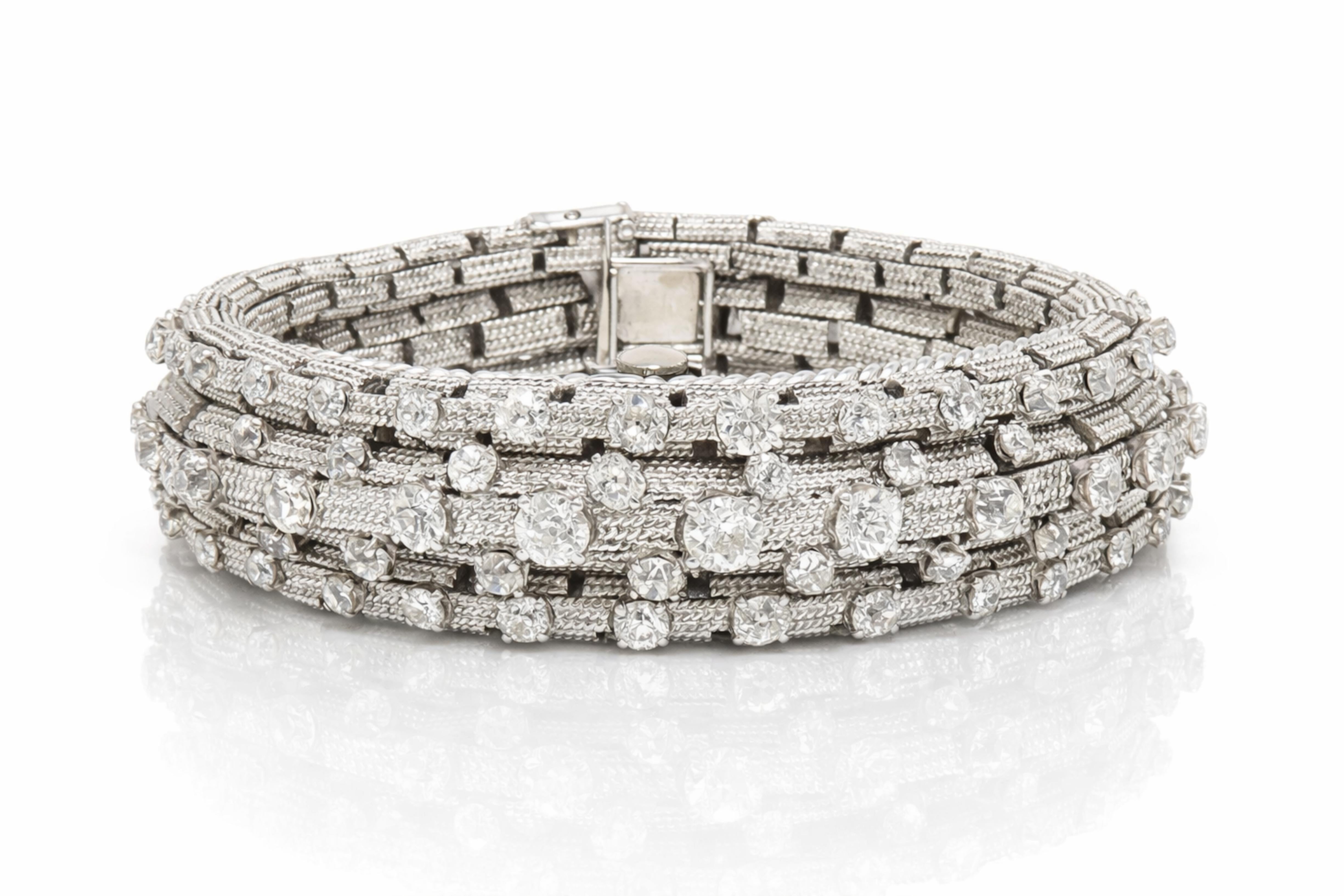 Pulsera de diamantes David Webb vintage de 10 quilates