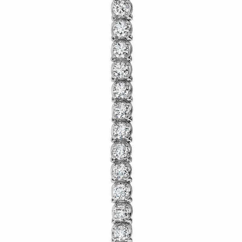 Taille ronde Bracelet tennis en or blanc et diamants blancs de 10 carats en vente