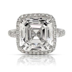 10 Carats Asscher Cut Diamond Engagement Ring GIA Certified J VS2