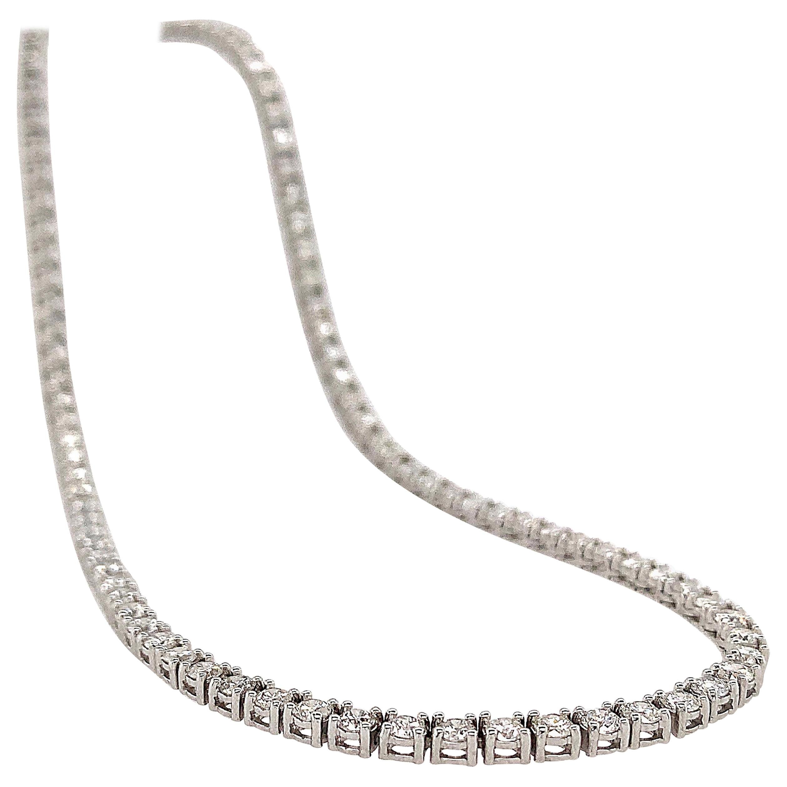 10 Carats Diamond Riviera Necklace For Sale