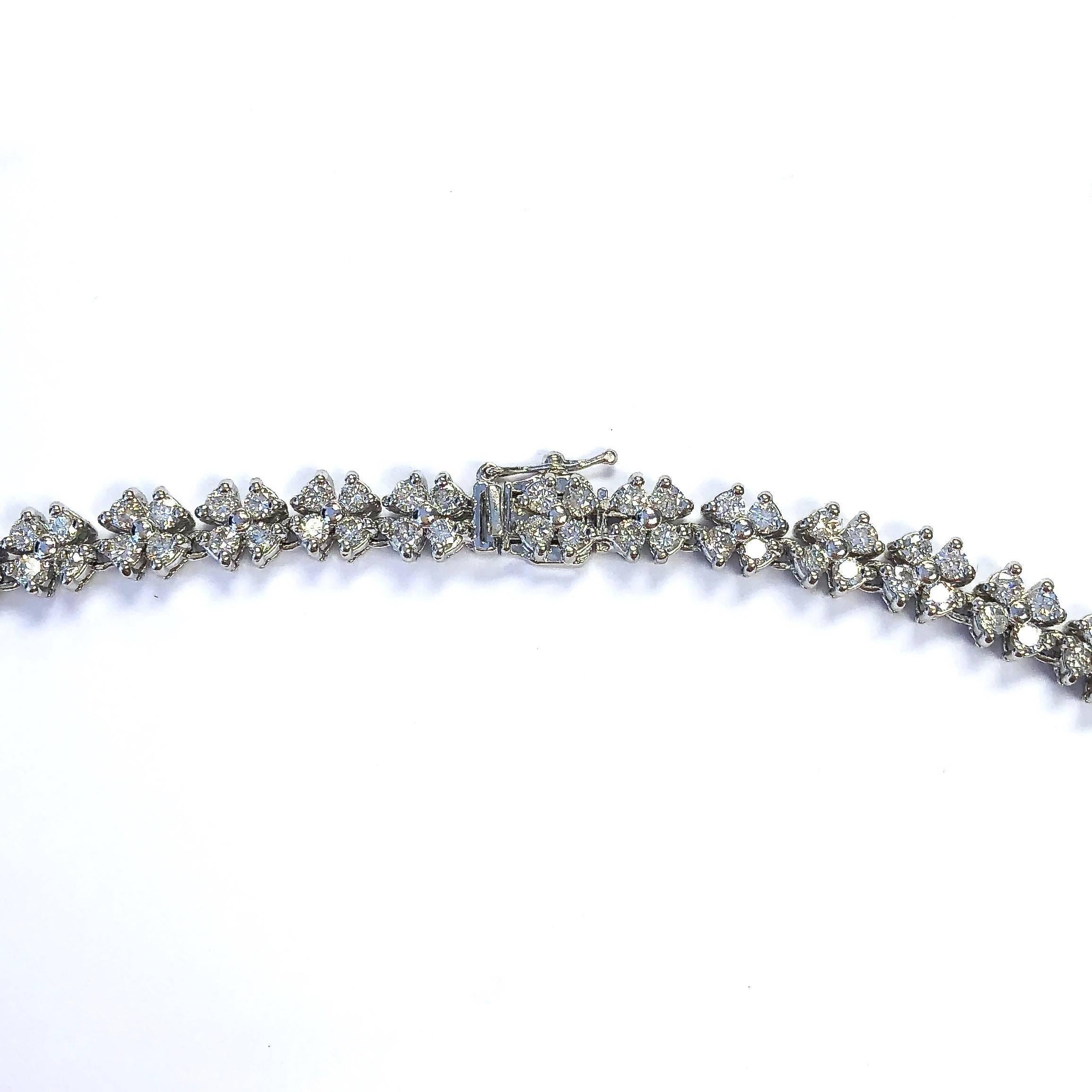 Round Cut 10 Carat of Diamonds Platinum Necklace